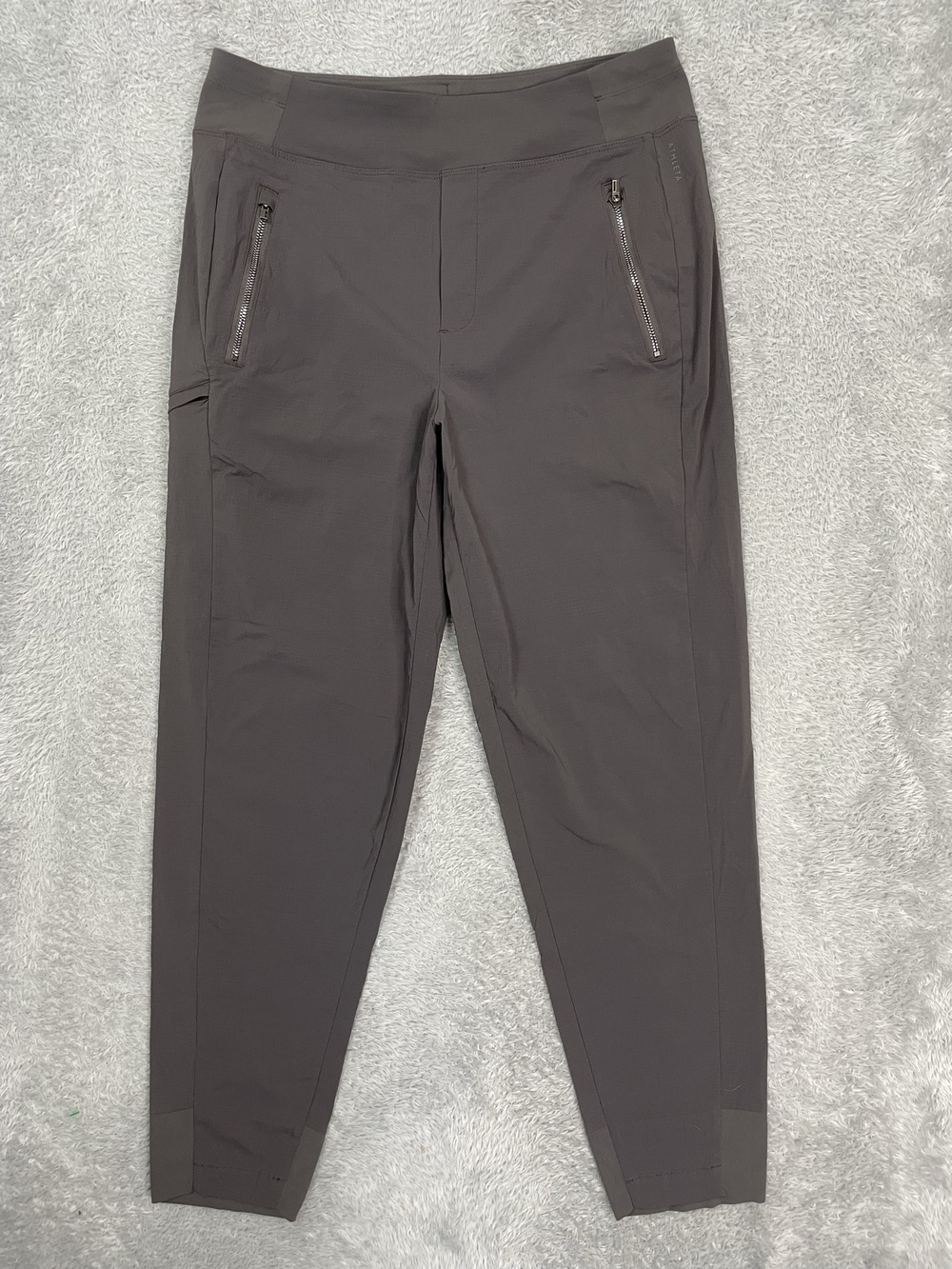 Athleta Pants Womens 8 Gray Jogger Elastic Waist Zip Pockets Stretch Hiking